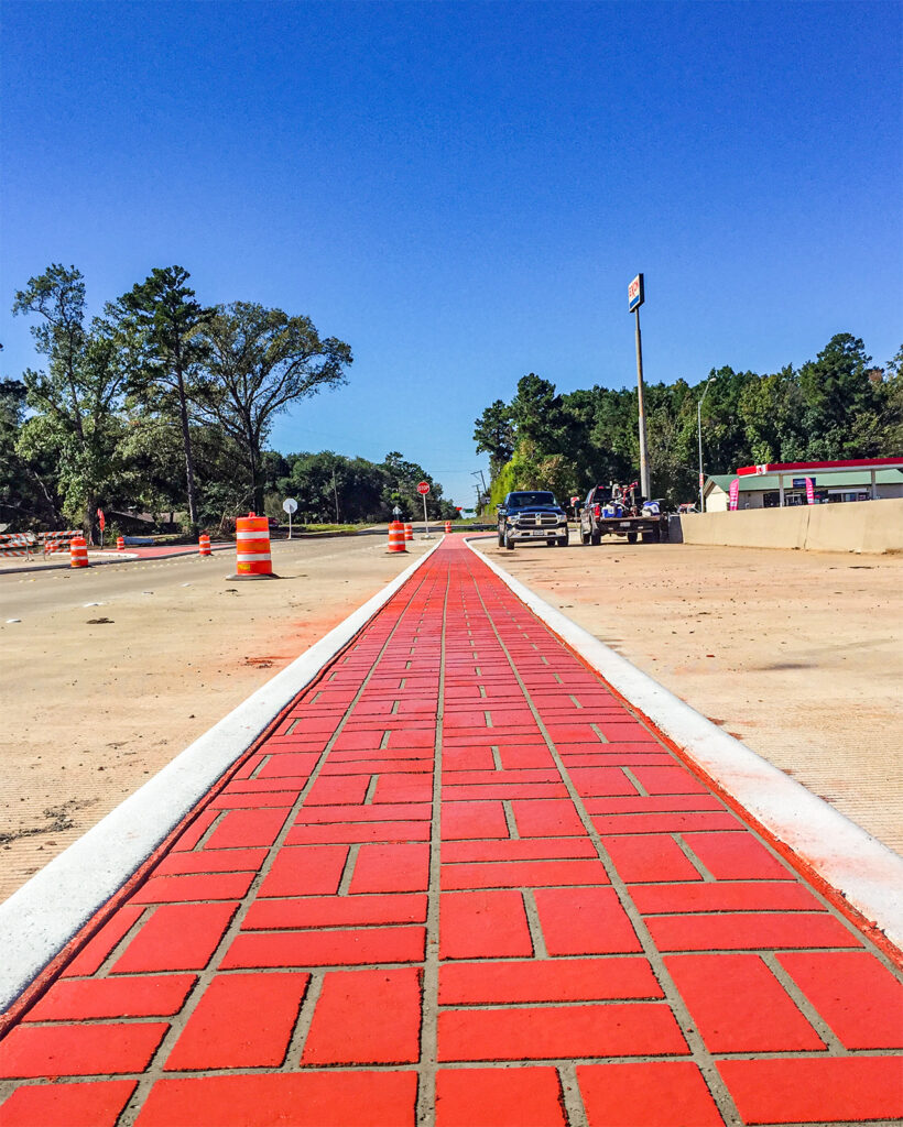 Stamped Concrete Median in South Texas